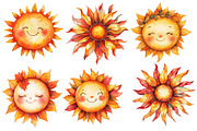 Cute Autumn Sun Clipart, an Illustration by Designworld (Thumbnail 2 of 5)