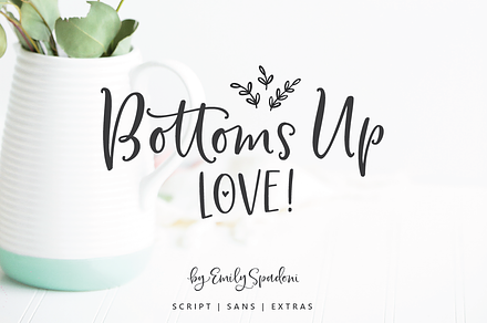 Bottoms Up Love Font Duo ♥ Extras