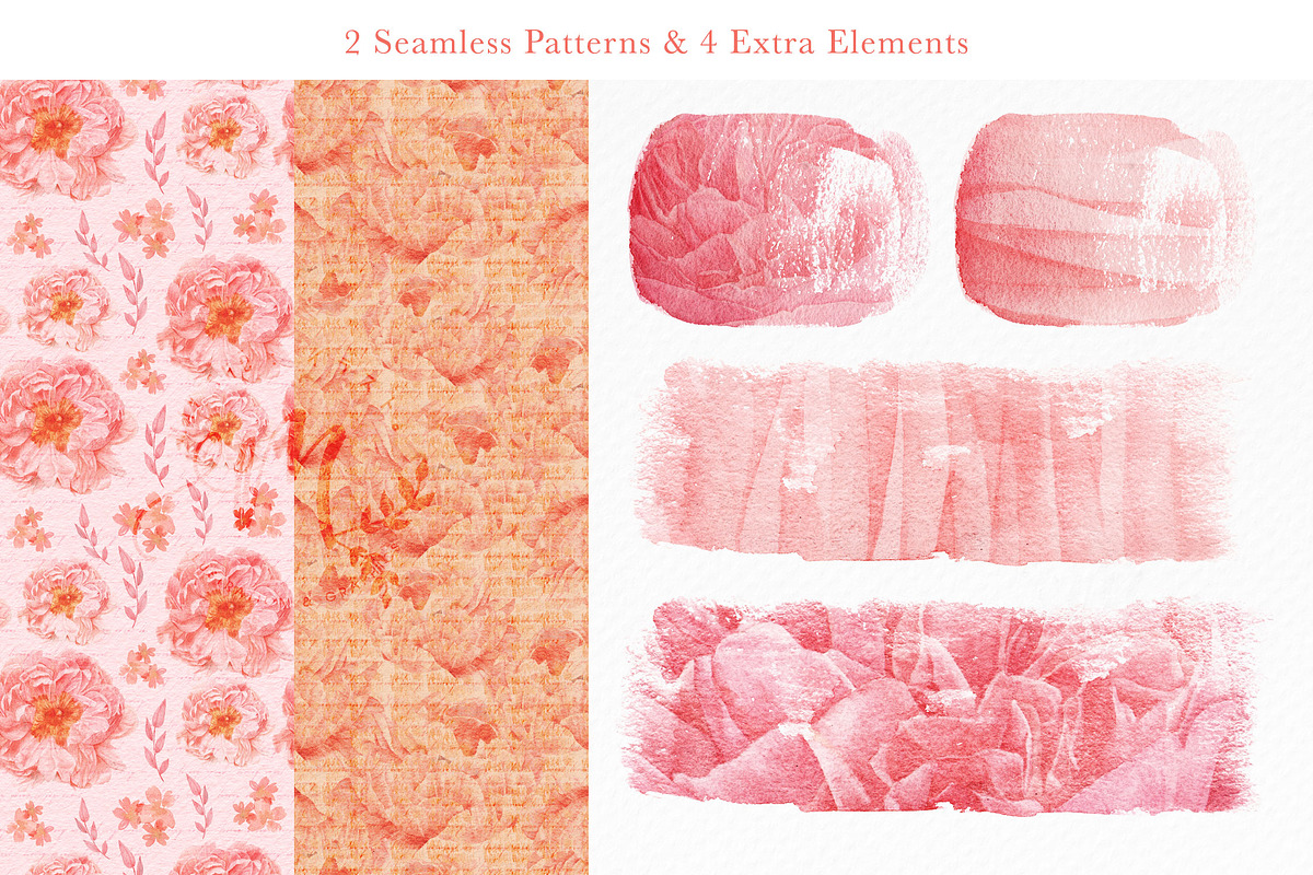 LivingCoral Watercolor Flowers, an Illustration by May • SHO (Photo 12 of 13)