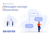 Messages concept illustration, a Technology Illustration by nivector (Thumbnail 1 of 5)