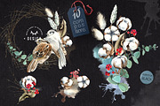Birds and  Cotton Watercolor Set, an Illustration by WBS Design (Thumbnail 2 of 9)