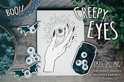 Creepy Eyes Halloween Designs, a Decorative Illustration by Croisy (Thumbnail 1 of 6)