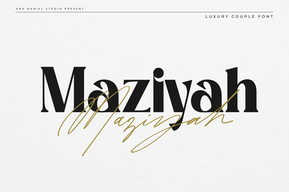Maziyah, a Sans Serif Font by Abo Daniel Studio (Photo 1 of 15)