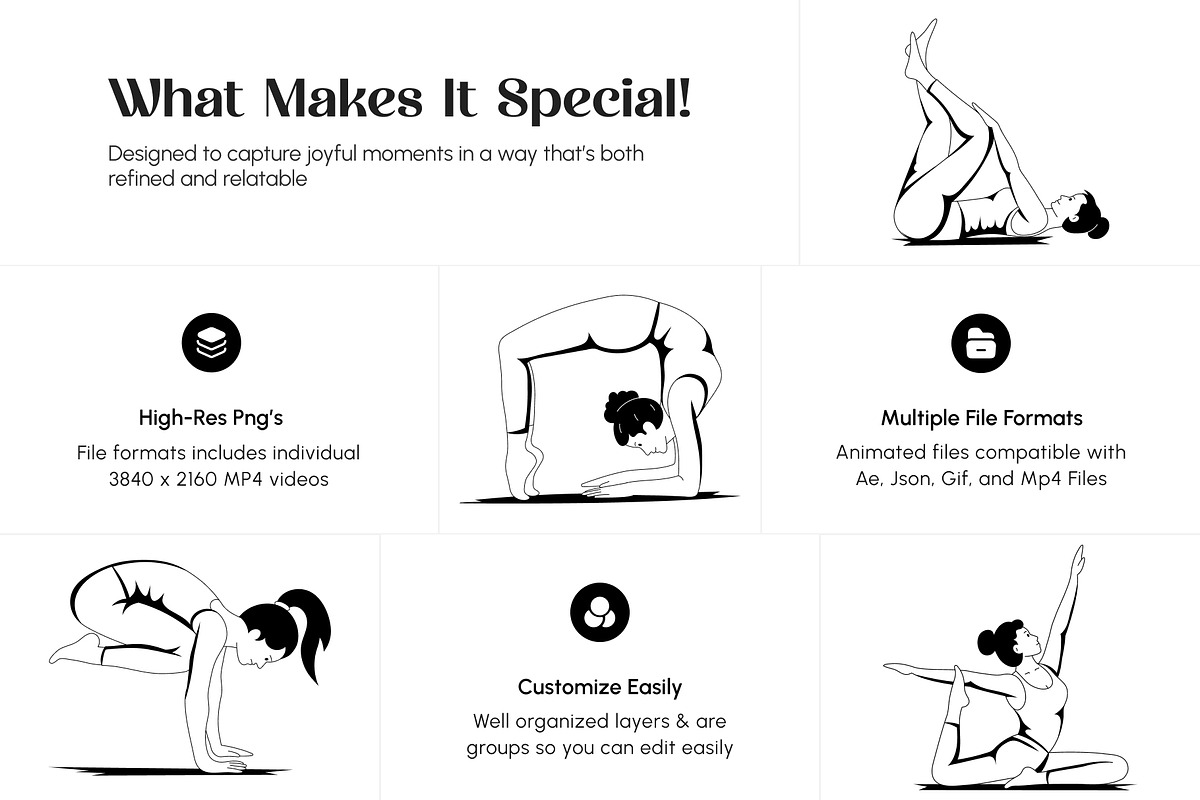 Animated Yoga Poses Illustration Set, a Sport Illustration by Creative Stall (Photo 2 of 5)