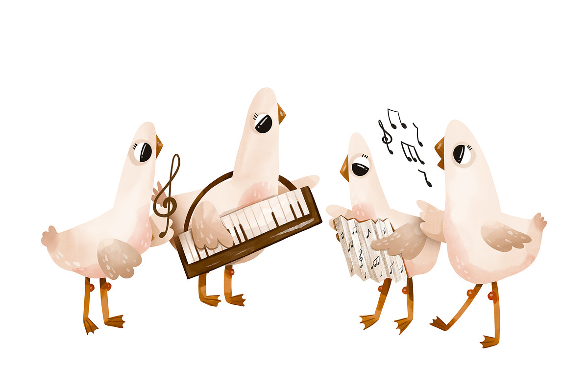 Cute Musical Geese Clipart Set, an Animal Illustration by the_myro (Photo 4 of 12)
