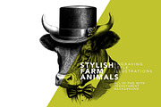 Stylish farm animals - illustrations, an Animal Illustration by Graxaim Mock-up (Thumbnail 2 of 4)