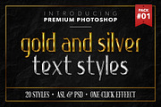 Gold & Silver #1 - 20 Text Styles, a Layer Style Add-On by Jonas Stensgaard (Thumbnail 1 of 23)
