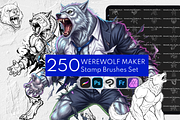 Werewolf Maker Procreate Stamps, a Brush Add-On by Selentaori Studio (Thumbnail 1 of 12)