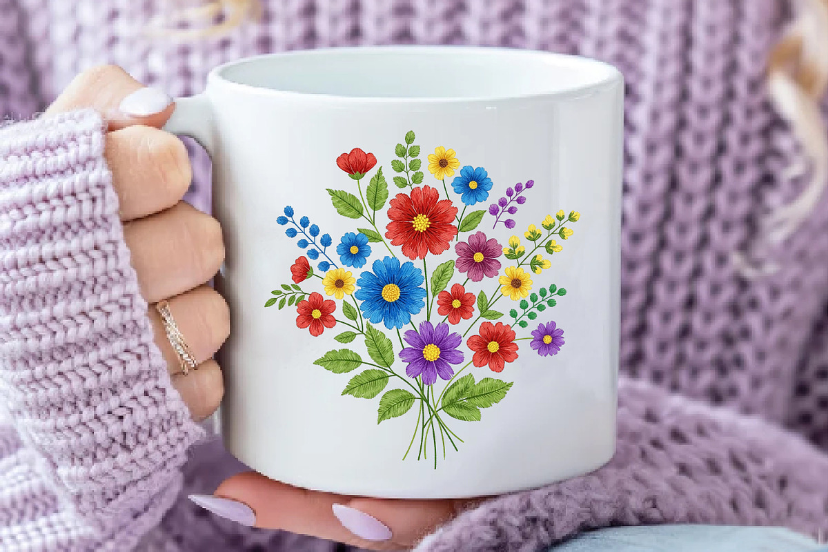 Colorful Wildflower Bouquet PNG, an Illustration by Daily.Designs (Photo 3 of 5)