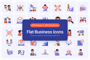 Flat Business Icons Bundle, an Emoji Icon by Creative Stall