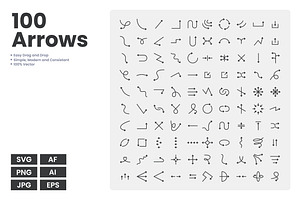100 Arrow Outline Icons, an Outline Icon by erifqizeicon