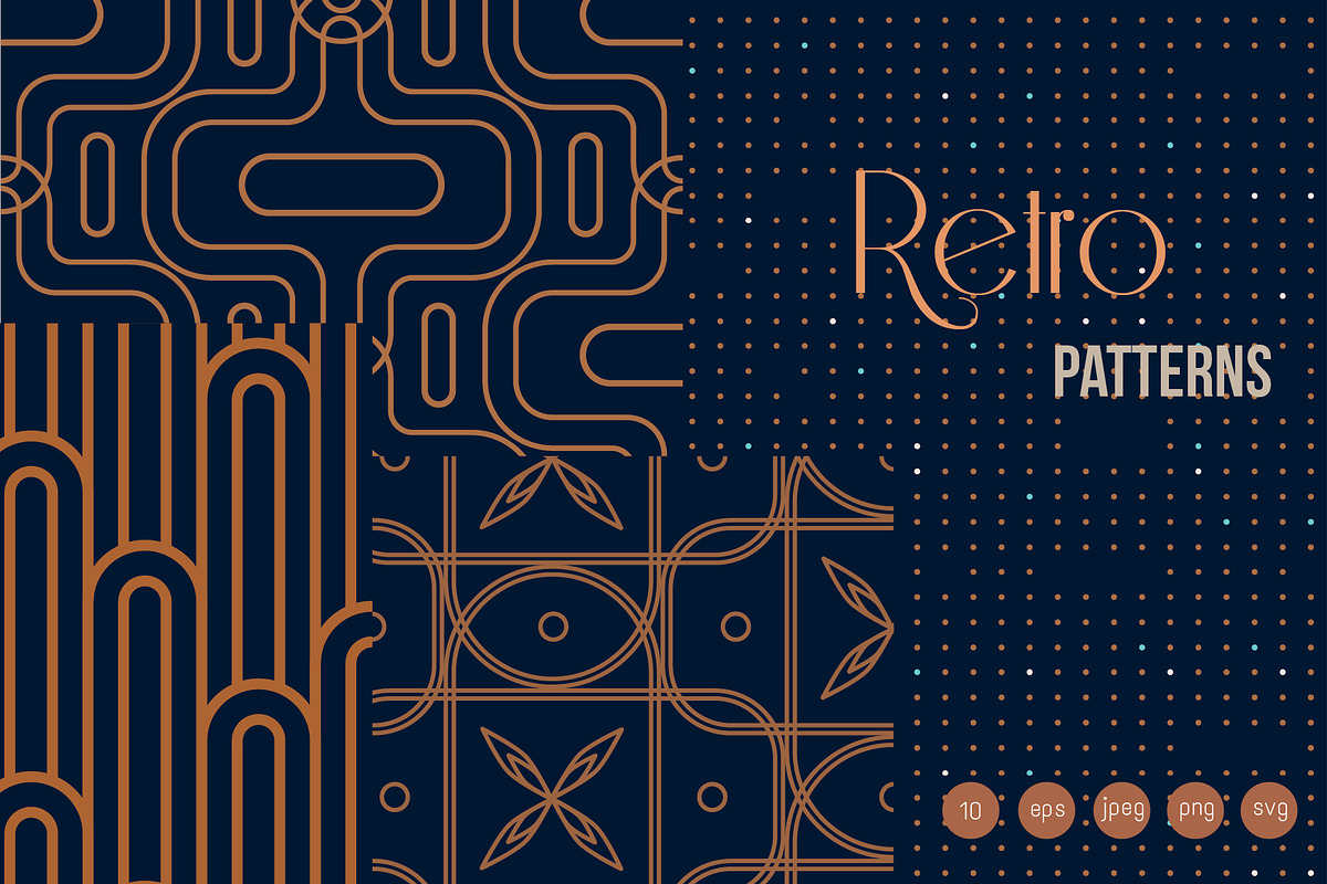Retro Geometric Patterns, a Pattern Graphic by Milky April (Photo 1 of 5)