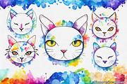 Painted Cat Vector Pack II, an Illustration by Paper Element (Thumbnail 3 of 4)