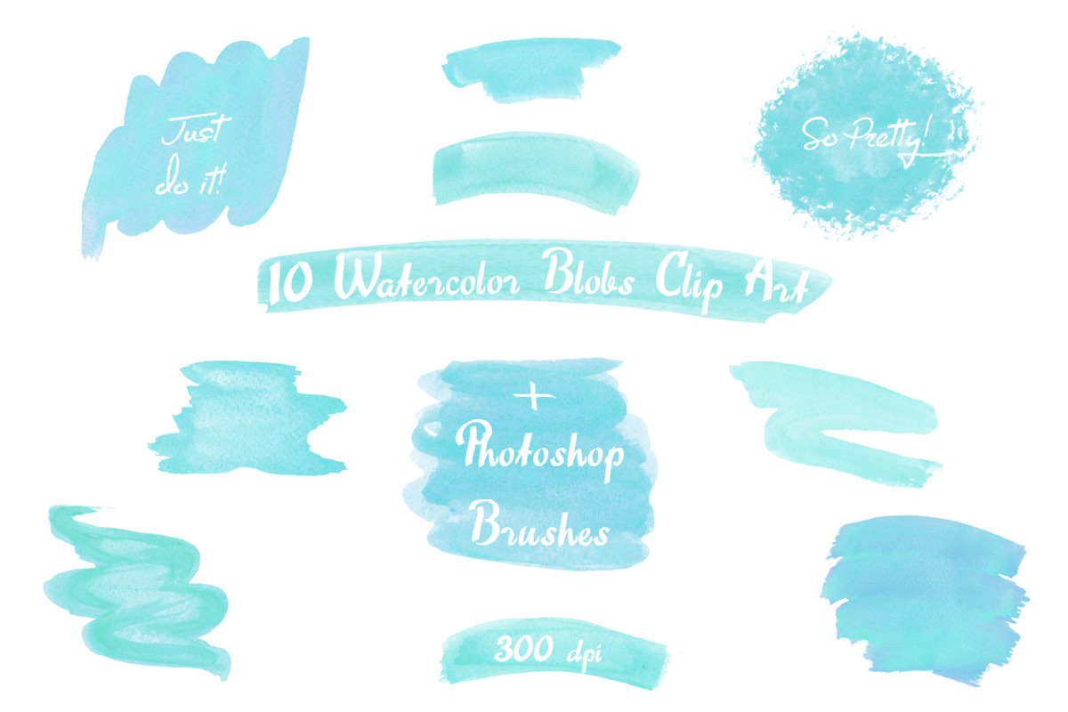 Watercolor Strokes, Blobs, Splotches, a Graphic by KitsPix