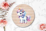 Watercolor Cute Baby Unicorn Clipart, an Illustration by CraftArtStudio (Thumbnail 4 of 4)