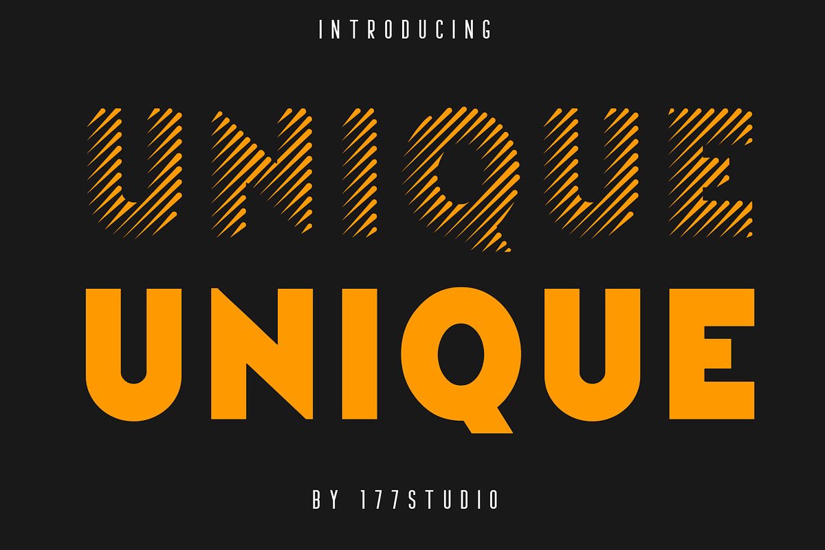 Unique Stripes Font, a Sans Serif Font by 177Studio (Photo 1 of 8)
