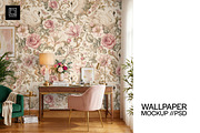 Home Office Wallpaper Mockup PSD, a Household Mockup by 1001 mockups (Thumbnail 1 of 10)