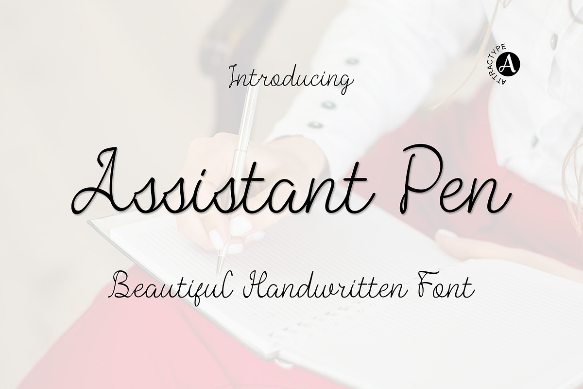 Assistant Pen - Cursive Handwriting, a Handwritten Font by Attractype (Photo 1 of 7)