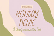 Monday Picnic • Quirky Handwriting, a Sans Serif Font by Becky Simpson (Thumbnail 1 of 16)