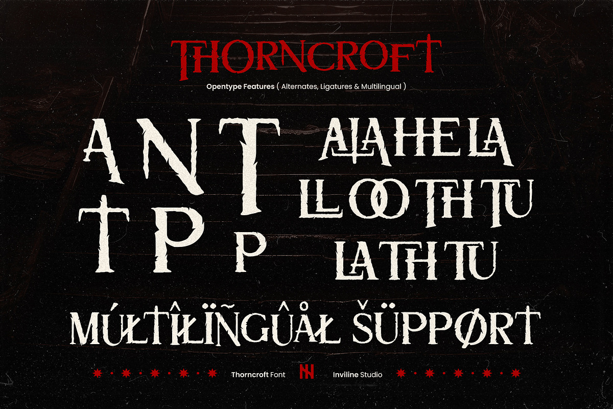 Thorncroft - Serif Grunge Horror, a Serif Font by Inviline.co (Photo 12 of 15)