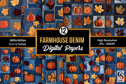 Farmhouse Denim Patchwork Pattern, a Pattern Graphic by Creative Store (Thumbnail 1 of 5)