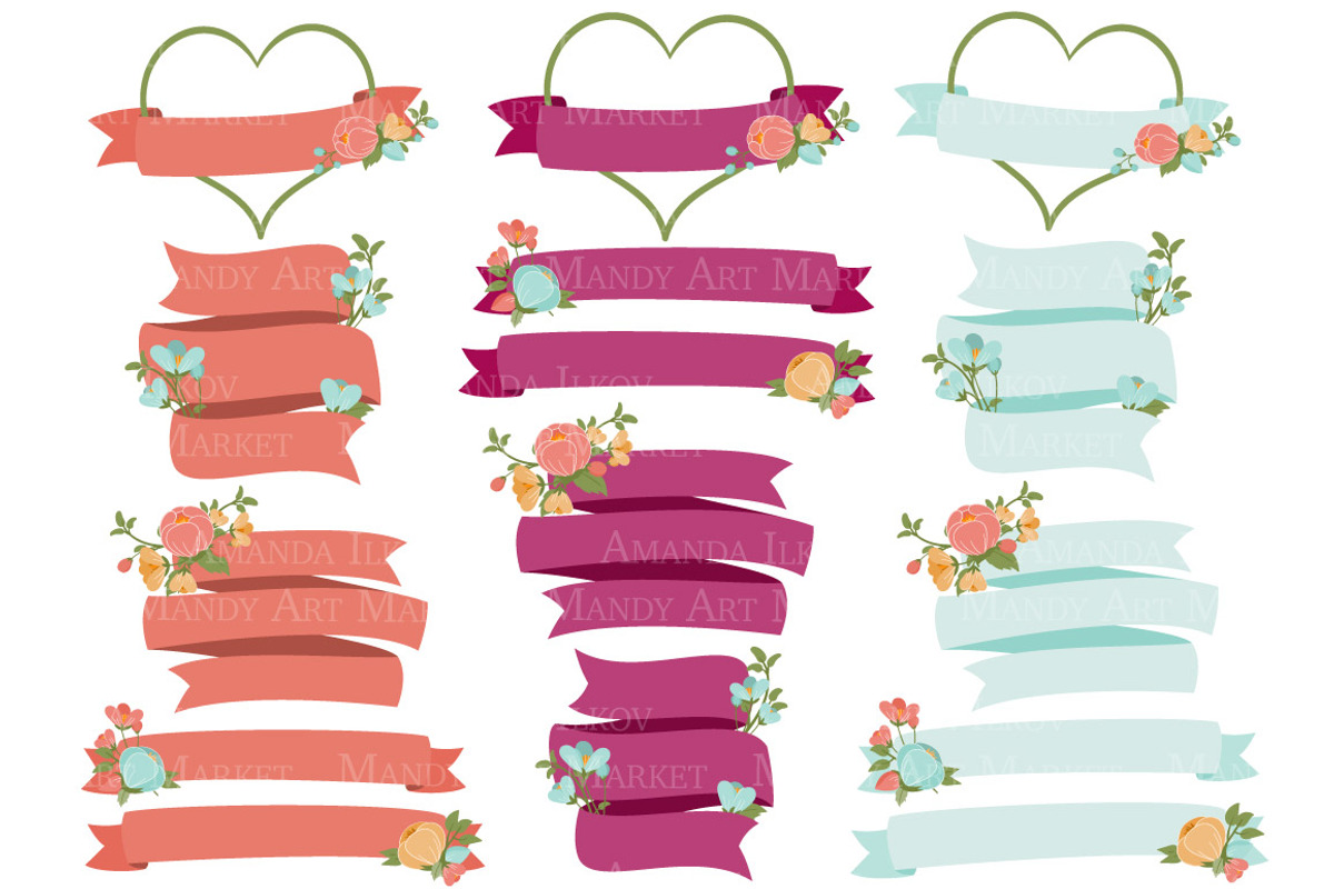 Bohemian Floral Heart Wreath Vectors, an Illustration by Amanda Ilkov (Photo 4 of 5)