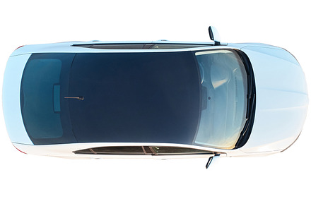 Real white car above top view, a Transportation Photo by PixieMe