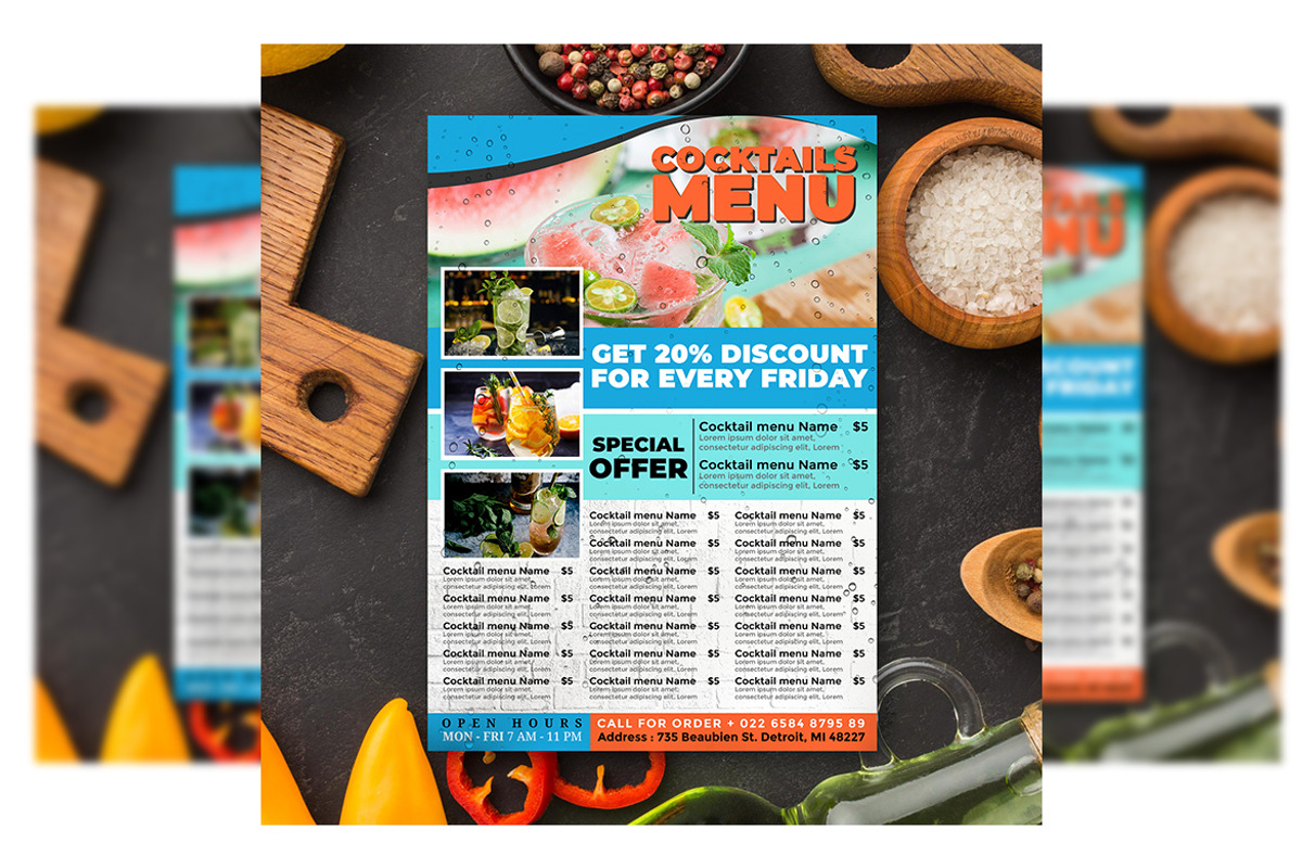 Drink Menu, a Flyer Template by imadeDesign (Photo 1 of 3)