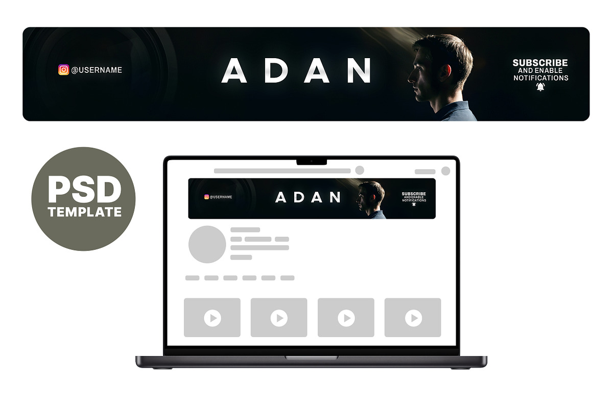 Vlogger YouTube Banner, a Social Media Template by Vaughn Studios (Photo 1 of 5)