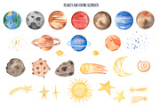 Watercolor Cute Space Collection, a Technology Illustration by MayaNavits (Thumbnail 3 of 10)