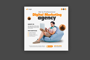 Marketing Agency Social Media Post, a Social Media Template by Saman Osama