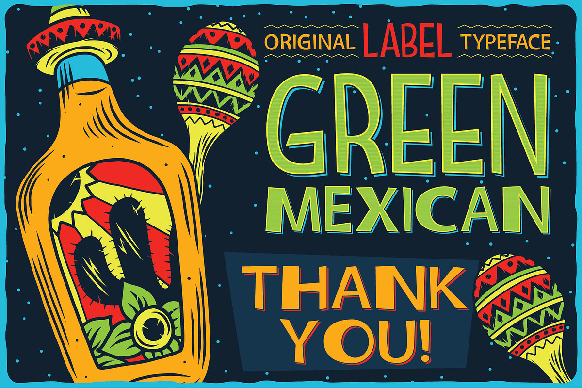 Green Mexican Typeface, a Symbol Font by VozzyStock (Photo 6 of 6)