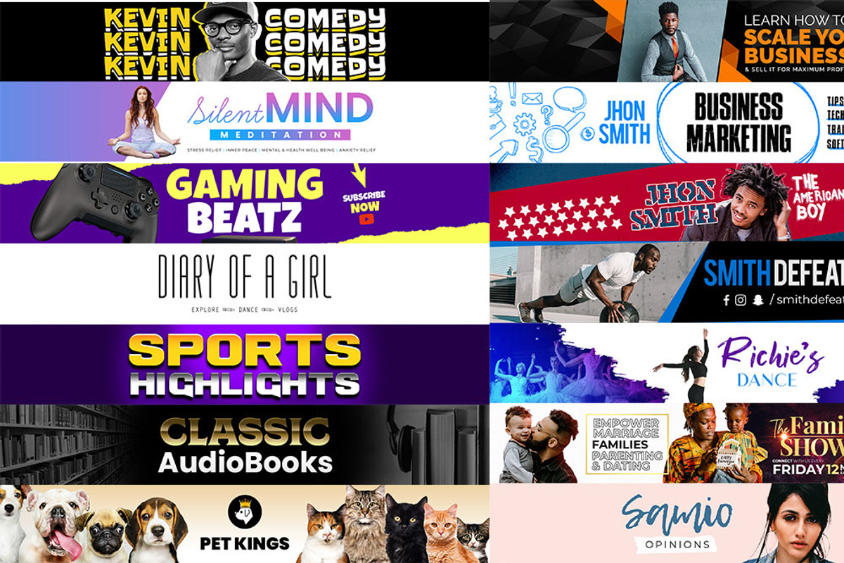 YouTube Banners Bundle, a Social Media Template by BitByChip (Photo 2 of 2)