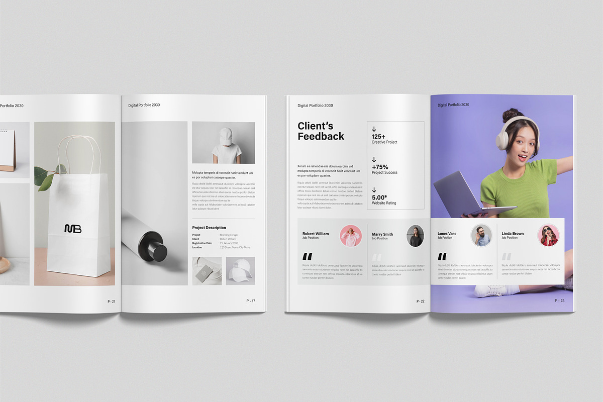 Minimalist Design Portfolio Template, a Brochure Template by NorthPeak (Photo 9 of 12)