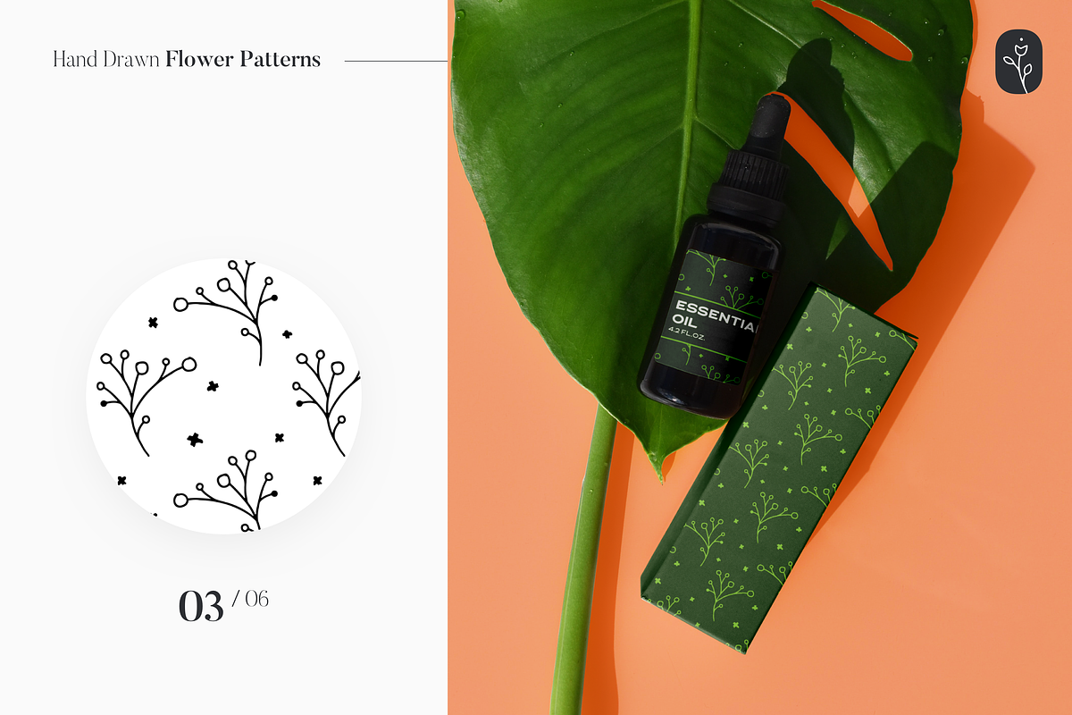 Hand Drawn Flower Patterns, a Pattern Graphic by SL Studio (Photo 4 of 9)