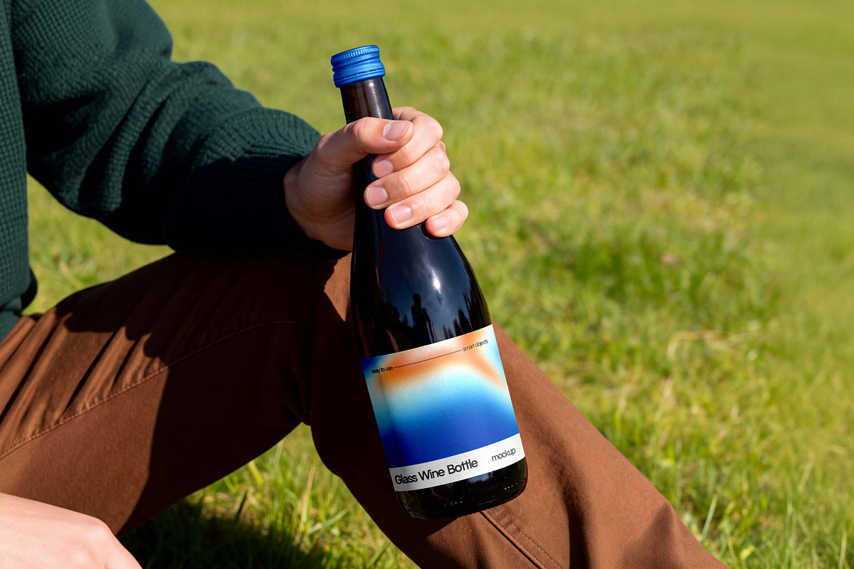 Wine Bottle Mockup, a Packaging Mockup by Design Squad (Photo 3 of 4)