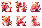 Floral Alphabet Sublimation PNG, an Illustration by RobertsArt (Thumbnail 6 of 7)