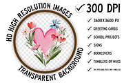 Watercolor Romantic Clipart, an Illustration by Craft Nest (Thumbnail 2 of 5)