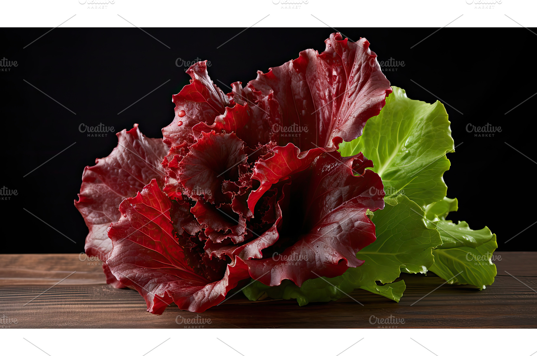 crisp red oak leaf lettuce ai, an Animal Photo by pikepicture