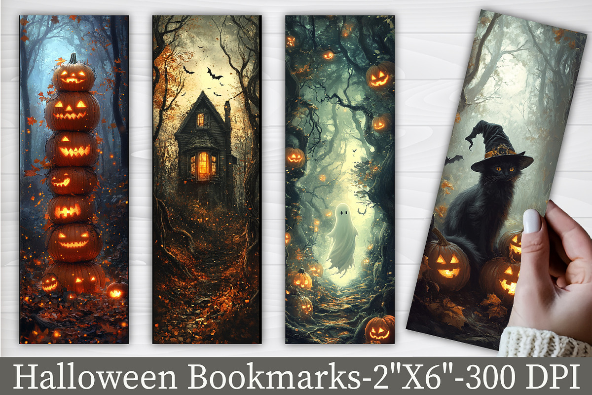 Halloween Printable Bookmarks Spooky, a Graphic by Libby Wishes