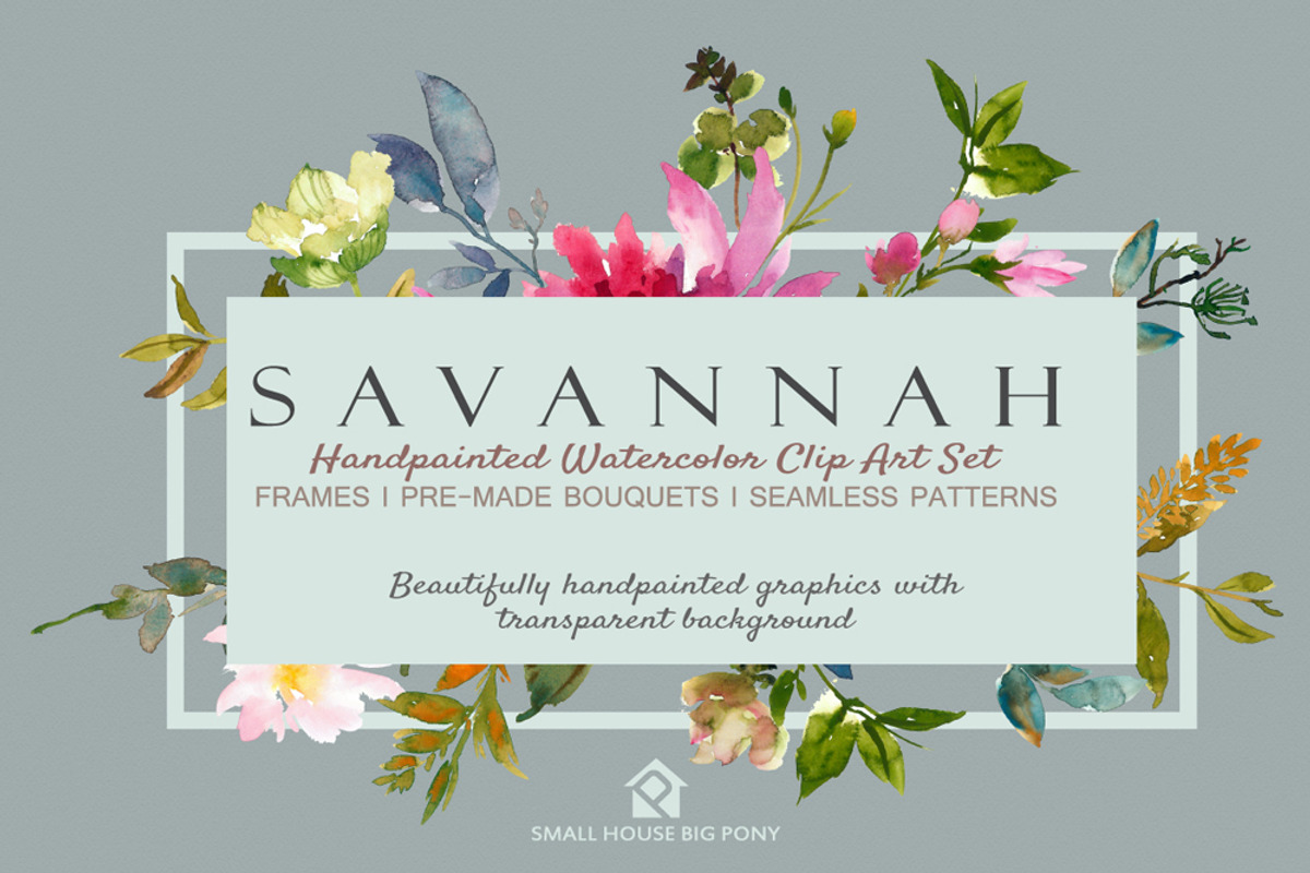 Savannah - Watercolor Floral Set, a Graphic by SmallHouseBigPony (Photo 10 of 12)