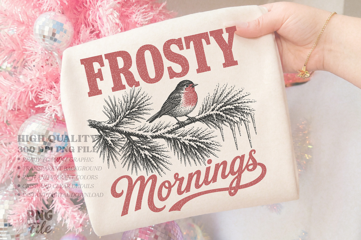 Retro Christmas Robin Bird Winter, a Seasonal Illustration by Libby Wishes (Photo 1 of 4)