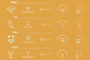 116 Geometric Animal Logos -30%