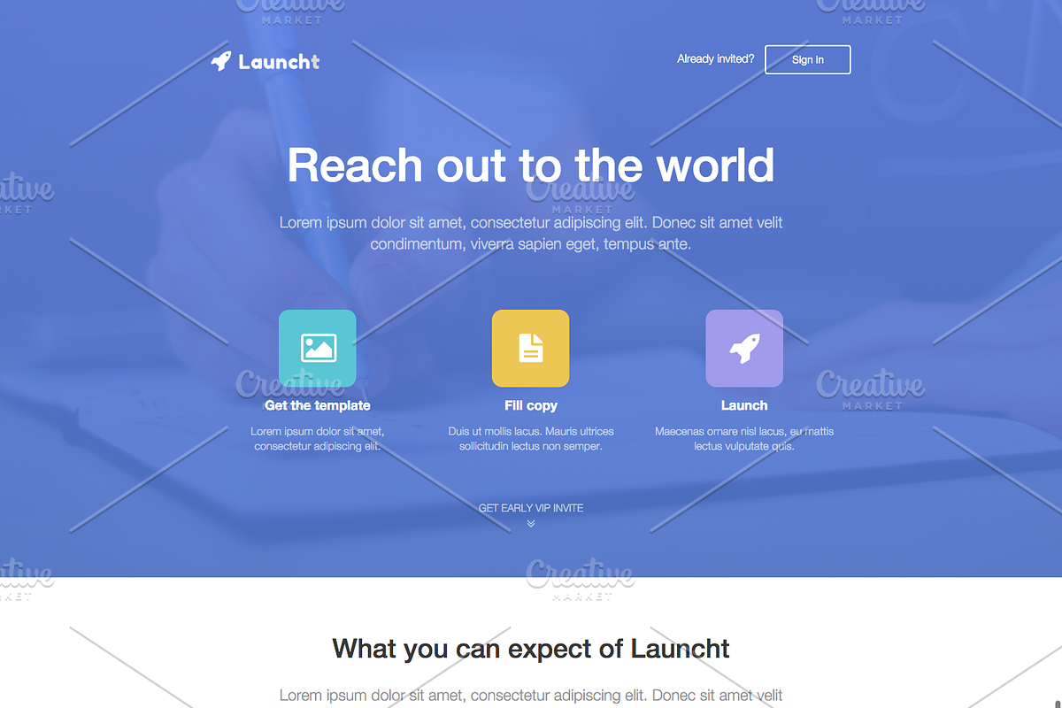 Launcht Landing Page, a Bootstrap Template by Agile UI (Photo 3 of 4)