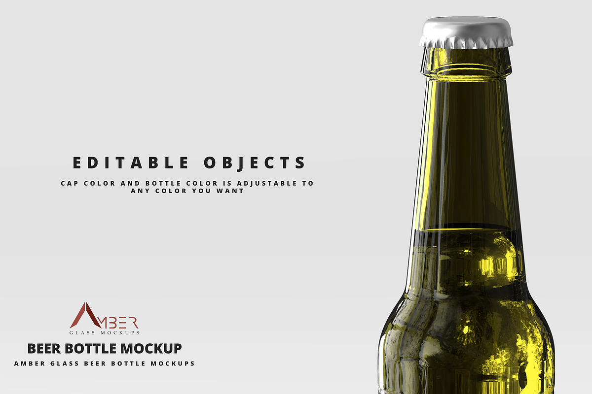 Amber Glass Beer Bottle Mockup 03, a Packaging Mockup by pmvch (Photo 4 of 8)