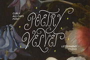 Poetry Velvet Curly Font, a Handwritten Font by Letterhend Studio (Thumbnail 1 of 9)