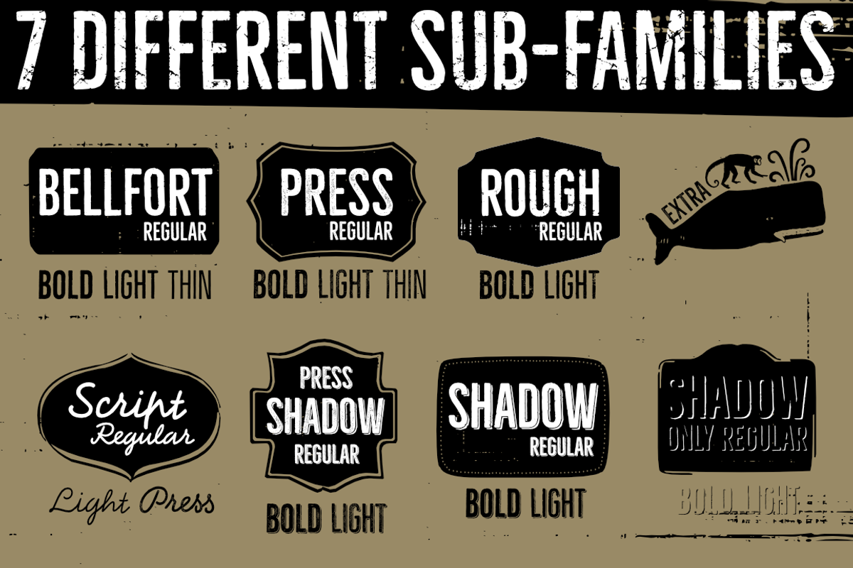 Bellfort family - 25 fonts preview 5