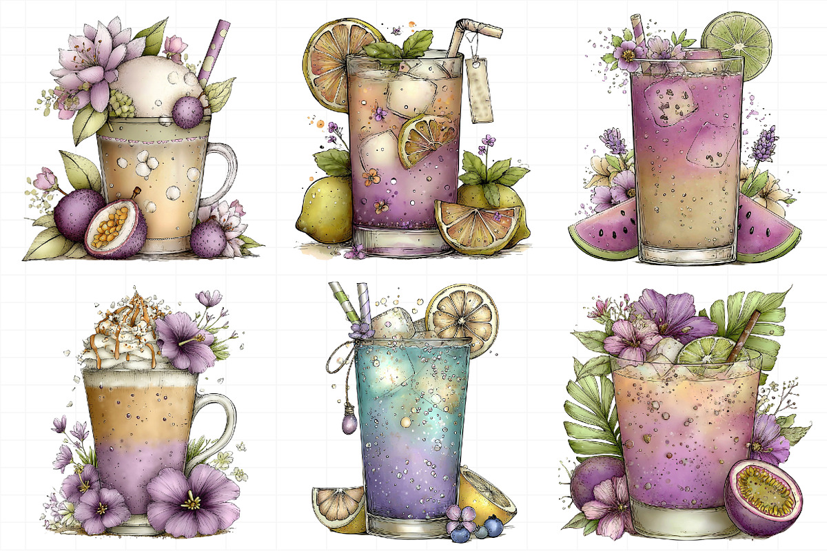 Whimsical Summer Tropical Drink Clip, an Illustration by Daily.Designs (Photo 7 of 7)
