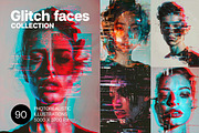 90 Glitch faces, a Person Illustration by Handmadefont (Thumbnail 1 of 94)