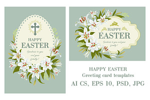 Easter Greeting Card Templates, a Card Template by Vector beauty